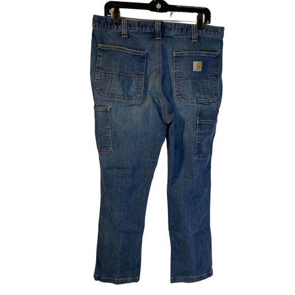 Carhartt Men's Rugged Flex Relaxed Fit Jeans Size 36 x 30 Blue Faded Worn In - Picture 2 of 10